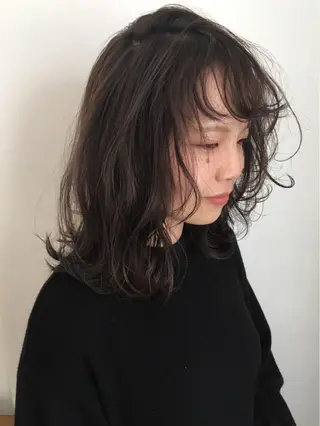 ミディアム カラー 坂上 岳のヘアスタイル