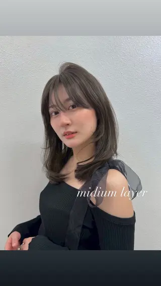 ミディアム ♡レイヤー/ボブ 透明感/うらら♡のヘアスタイル