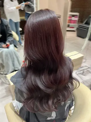 セミロング カラー 顔周りカット/ 透明感カラー/ユナのヘアスタイル