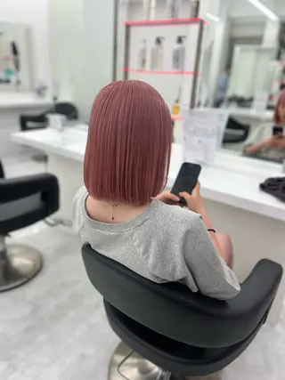 ショート カラー 💖似合わせカラー レイヤー💖縮毛矯正のヘアスタイル