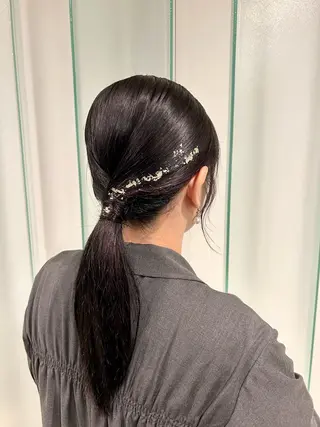 セミロング ヘアアレンジ 🍒中川葵久美🍒 レイヤー/メンズのヘアスタイル