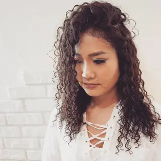 ロング パーマ 東風上 亮介のヘアスタイル