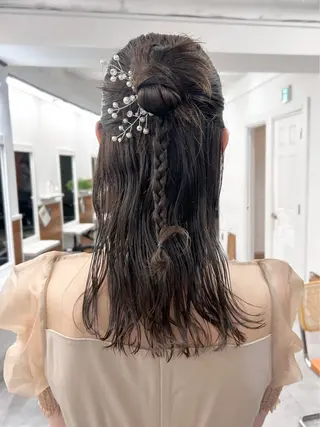 セミロング ヘアアレンジ レイヤーボブ/ 艶カラー/サナ🌼のヘアスタイル