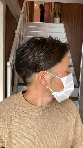 ショート カラー メンズ 【ブリーチ無しW】 【暗髪&暖色系】圭真のヘアスタイル