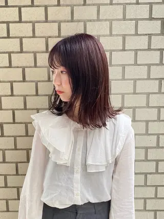 ミディアム カラー FERIA梅田 hana💫レイヤーのヘアスタイル