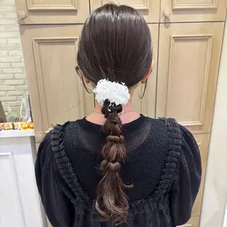 ヘアアレンジ 🇰🇷韓国レイヤー 多幸感メイク🤍のヘアスタイル