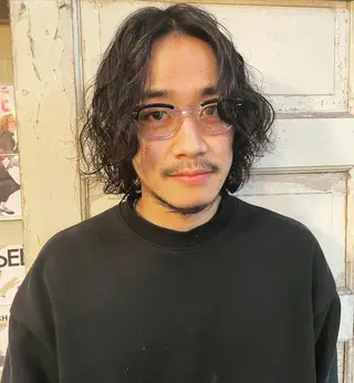 セミロング パーマ メンズ 高評価/パーマ平塚 章悟【tetsu】のヘアスタイル