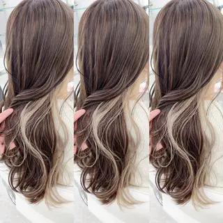 セミロング カラー ヘアアレンジ 🌈haru🌻 藤沢ハイトーン🌈のヘアスタイル