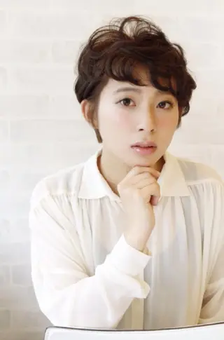 ショート パーマ カラー charme 木澤のヘアスタイル