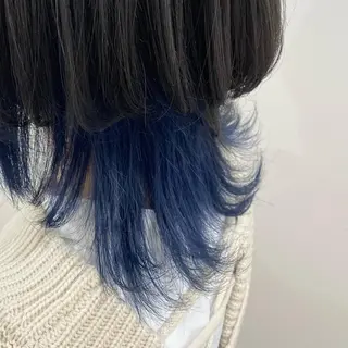 セミロング カラー マンツーマン女性 美容師 奏のヘアスタイル