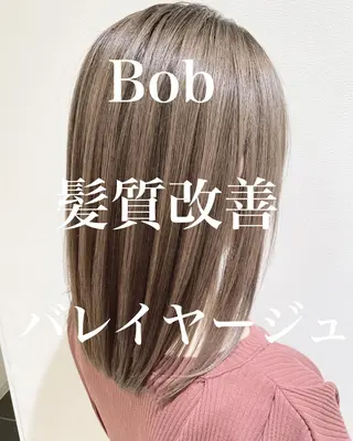 ミディアム カラー 山崎俊輔/髪質改善 /バレイヤージュのヘアスタイル