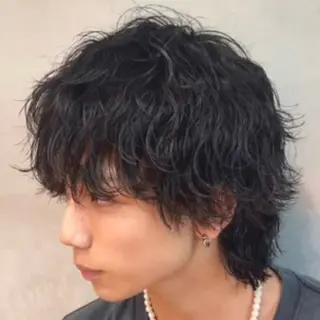 ミディアム パーマ ヘアアレンジ メンズ fifth 石川 凪のヘアスタイル
