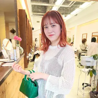 ミディアム カラー クロスパーマ× 透明感カラー✂︎のヘアスタイル