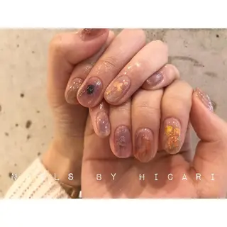 ショート カラー ネイル マツエク・マツパ illum hicariのネイルデザイン