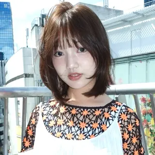 セミロング momo もものヘアスタイル