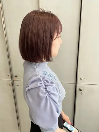 ミディアム ミオ💎ショート 透ける暗髪のヘアスタイル