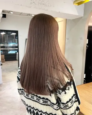 ロング カラー 顔まわりカット/透け カラー/Memi🎀のヘアスタイル
