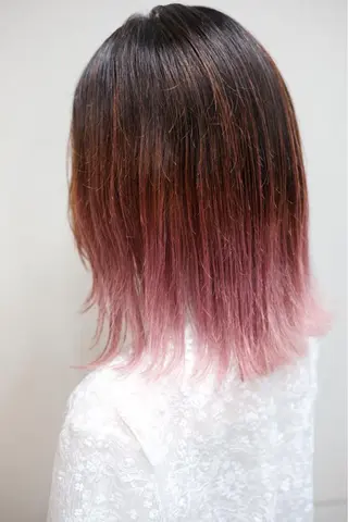 ミディアム カラー ケアブリーチ /髪質 改善/古橋圭史郎のヘアスタイル