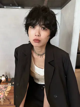 ショート パーマ 前野 日奈のヘアスタイル