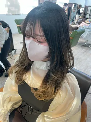 セミロング ウルフカット/ボブ りなのヘアスタイル