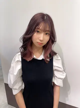 ミディアム 顔周りレイヤー/新宿 /モテ艶カラー/航介のヘアスタイル