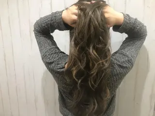 ロング カラー ヘアアレンジ チビ編み込みエクステ シールEXどぅ〜すのヘアスタイル