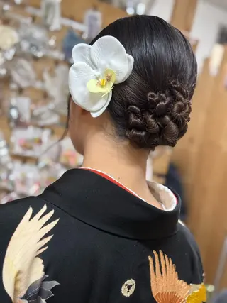 ミディアム ヘアアレンジ 早朝✨ヘアセット 着付け/清水玲歌のヘアスタイル