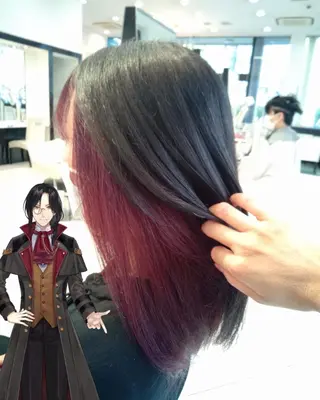 ミディアム カラー あらげ 🌈推しカラー🌈ᵕのヘアスタイル