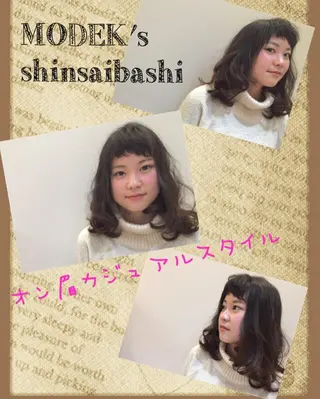ミディアム パーマ ハイトーン×髪質改善 KENTAのヘアスタイル