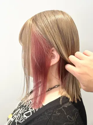 セミロング カラー 松岡 恭弘のヘアスタイル