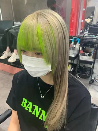 ロング カラー ハイトーン/メンズ/ ウルフ特化   小松のヘアスタイル