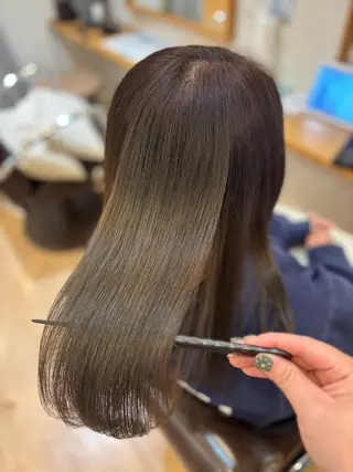セミロング カラー すなが/ハイライト モデル募集中のヘアスタイル