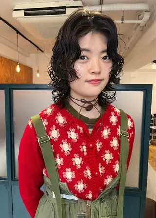 ミディアム パーマ 暖色/パーマ 🌼クニトウメイのヘアスタイル