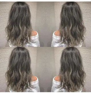 ロング カラー ヘアアレンジ 白髪ぼかしハイライト 茗荷谷駅徒歩2分のヘアスタイル
