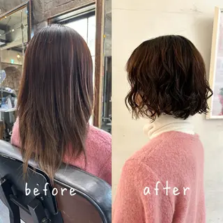 ショート パーマ asuka/似合わせ /レイヤー/暖色のヘアスタイル