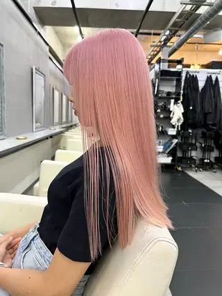 ロング カラー ブリーチ有無Wカラー メンズパーマ大成のヘアスタイル