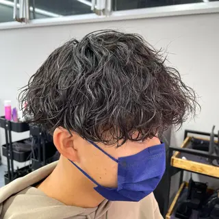 パーマ メンズ メンズ特化/パーマ/ ブリーチ/福島 千颯のヘアスタイル