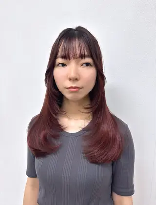 ロング カラー ヘアアレンジ 酸性縮毛矯正🧴韓国 レイヤー/髪質改善のヘアスタイル