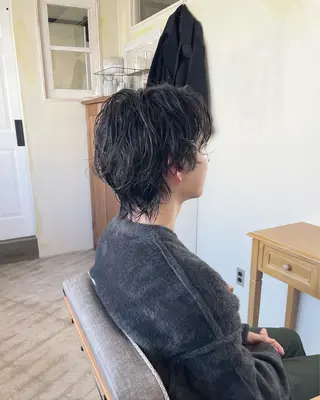 メンズ 🍋透け感カラー🍃 オリーブ🍐Kahoのヘアスタイル