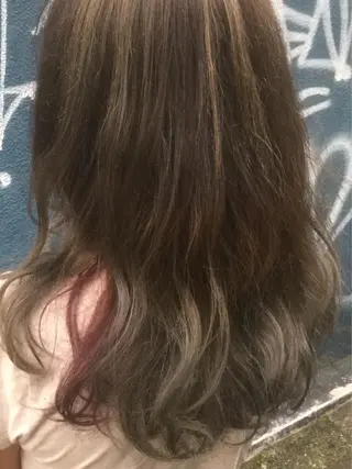 ロング カラー パーマ 【白髪ぼかし 専門GBG】自由が丘のヘアスタイル