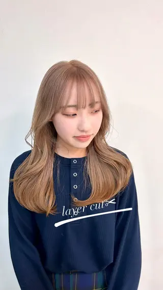 ミディアム 韓国🇰🇷ボブ✂︎ レイヤー✂︎三吉明人のヘアスタイル