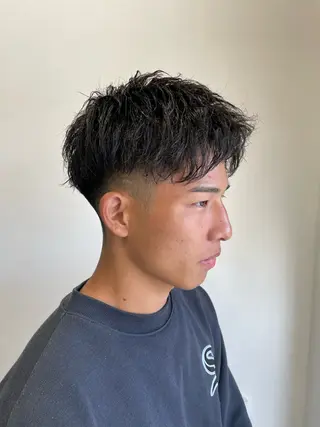 パーマ メンズ ボブモデル募集/ 青木亮太郎のヘアスタイル