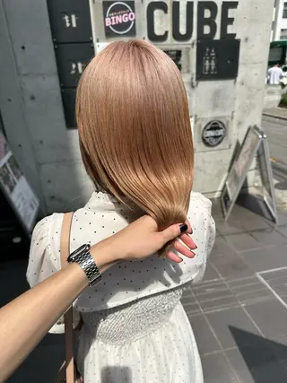 セミロング カラー ヘアアレンジ 天神/ブリーチ/ ブリーチなしカラーのヘアスタイル