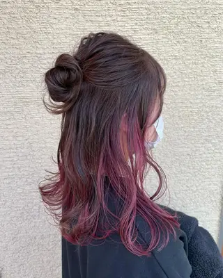 セミロング カラー ヘアアレンジ コレットヘアー 田中アヤノのヘアスタイル