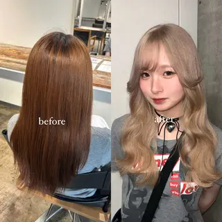 セミロング カラー 💫miyu💫デザ インカラー/アレンジのヘアスタイル
