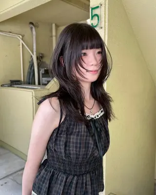 セミロング 似合わせレイヤー ＆透明感カラーのヘアスタイル