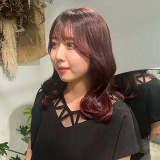 セミロング カラー パーマ 東 ちひろのヘアスタイル