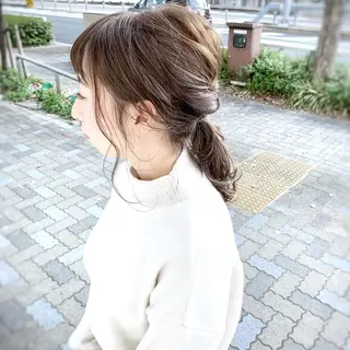 セミロング カラー ヘアアレンジ 🍀ナガヤマ ヒデアキ🍀のヘアスタイル