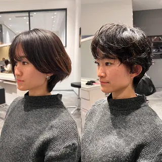 ショート パーマ カット/パーマ たるみことりのヘアスタイル