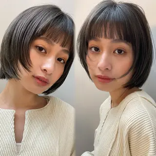 ミディアム ボブ　フレンチボブ/ レイヤー縮毛Yukiのヘアスタイル